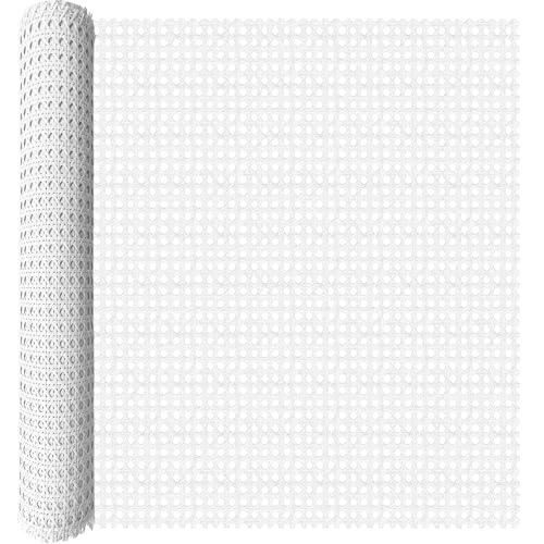 ALLINKIT Rattan Geflecht 60X300cm Weiß Kunststoff PE Wiener Geflecht...