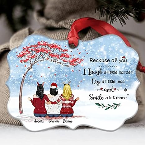 Girls Sisters Ornament, Friend Gifts 