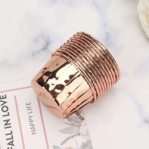 Gold Cupcake Cups, Eusoar 1.9" X 1.6" X2.7" Disposable Muffin Liners 50Pcs, Rose Gold Cupcake Baking Cups, Little Baking Cups, Ramekin Aluminum Cupcake Tip Pan Ramekin Holders #TOP7