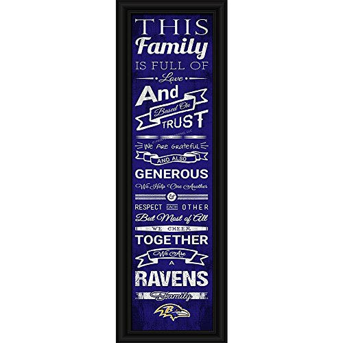 NFL Baltimore Ravens Men's Family Cheer Framed Art Print, Medium, Team Color