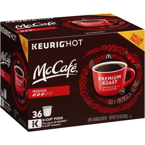 Image of McCafe Premium Medium Roast Coffee K-Cup Pods, 36 count, 12.4 Oz (Pack of 2)