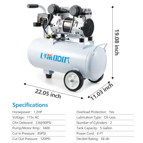 Limodot 5 Gallon Quiet Air Compressor