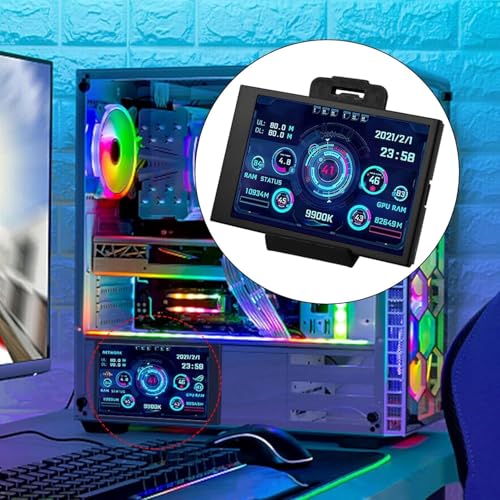 Image of Flylin 3.5in IPS USB Mini Screen, CPU Hardware Temperature Monitor Type-C Sub Screen, AIDA64 PC Temperature Display Screen for Computer Case