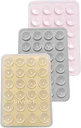 KIT 3 Suporte Capinha Premium, Adesivo com Ventosa de Capa Telefone, Suporte Celular Silicone Iphone - Cinza, Rosa Claro e Transparente