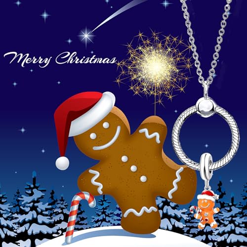 Image of Christmas Elf Deer Gingerbread Man Penguin Sweet Candy Charm for Pandora Bracelet