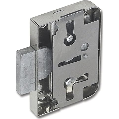 Möbelschloss mit Euroschlüssel , Dornmaß 25 mm , Stahl vernickelt Cover