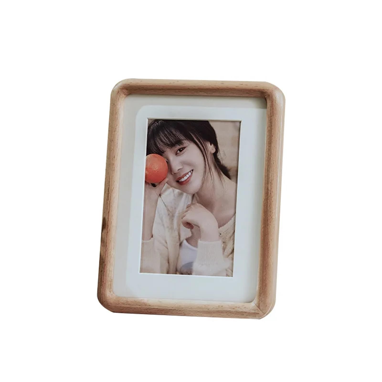 Bilderrahmen Fotorahmen Massivholz Abgerundete Dekorative Tischplatte Display Holz Bild Kunstwerk Halter Wohnkultur(Color 4,10.2x15.2cm)