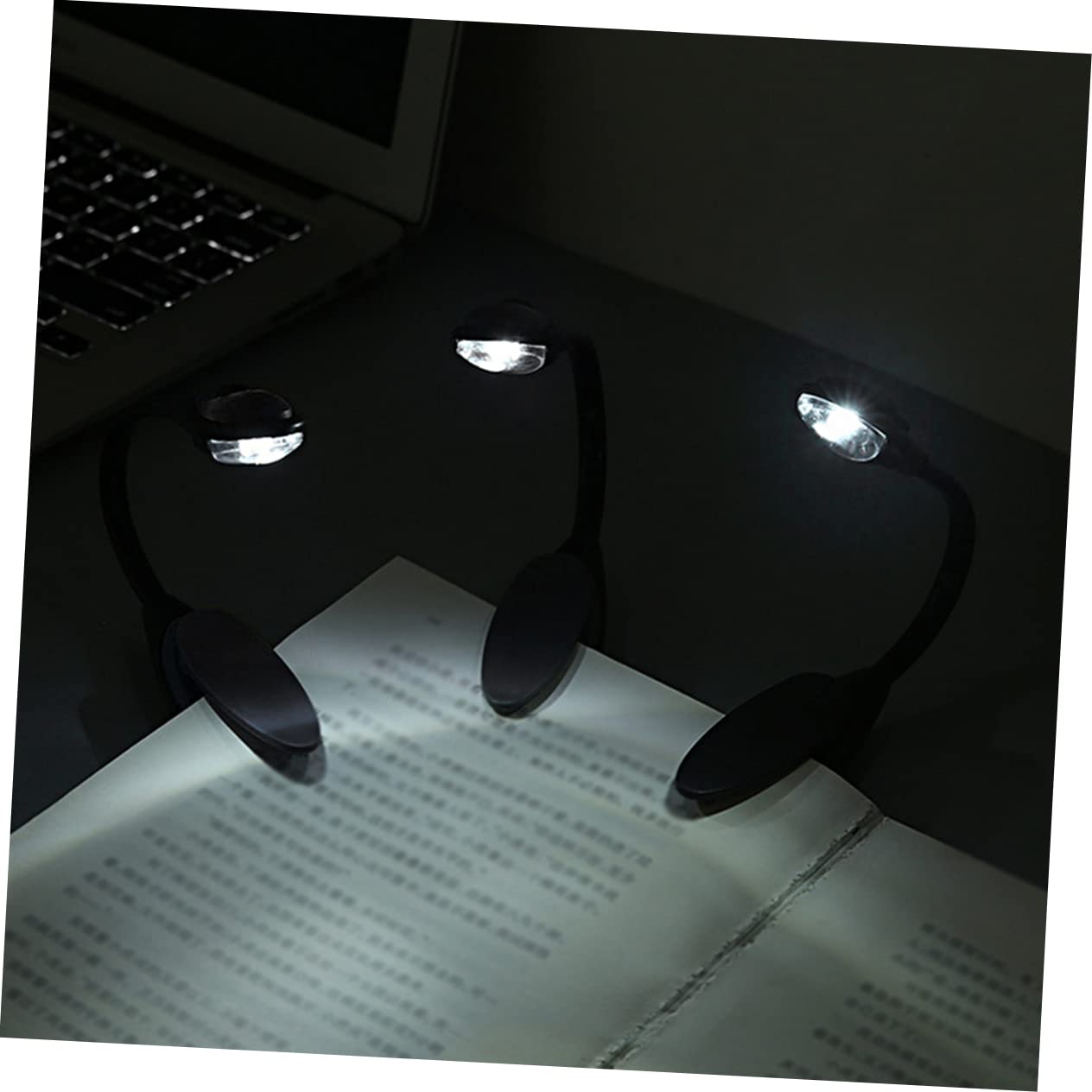 OFFSCH Led Book Light Clip on for Reading Adjustable Clip Mini Portable Reading Lamp for Music Score Stand Black
