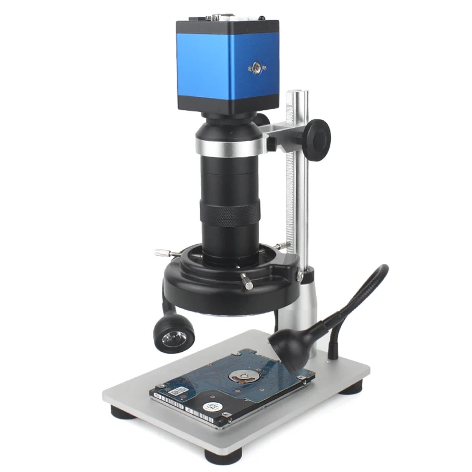 Microscopio Elettronico Digitale 1080P Z Obiettivo 130X E Lampada Circolare A Led Do Riparazione Di Telefoni - Uscita Vga E Hdmi