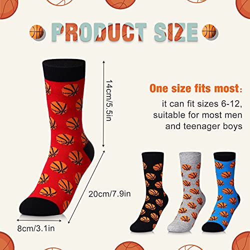 Zhanmai 4 Pairs Funny Basketball Volleyball Football Softball Soccer Baseball Socks Novelty Sports Casual Crew Socks For Men Women  thumb #2
