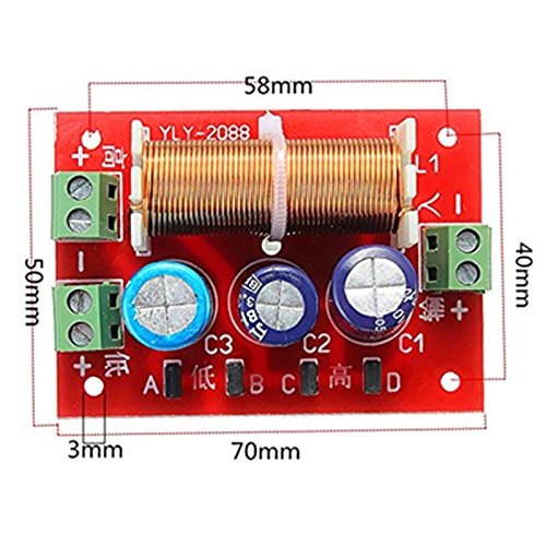 Divisore Di Frequenza Audio YLY-2088 2 Vie Regolabile – 400W, Filtro Crossover Per Altoparlanti, Con Ponticelli Di Regolazione