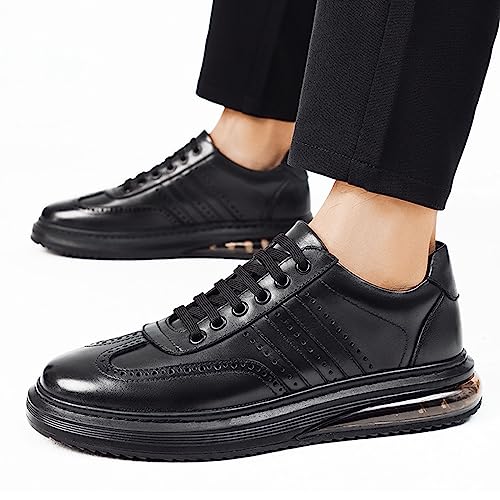 Men's Air Cushion Dress Leather Oxford Sneakers Lightweight Comfort Trendy Wingtip Lace-up Casual Business Work Shoes for Men3