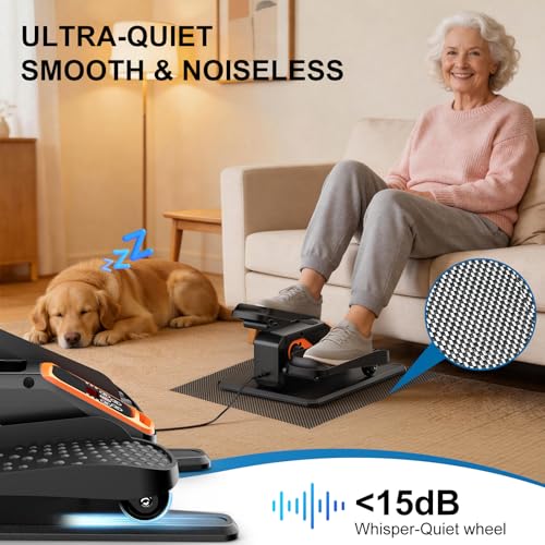 Image of VIVURN-018 Under Desk Elliptical 12 Speed 5 Modes Mini Motorized Leg Exerciser While Sitting for Seniors As Seen on TV with Non-Slip Mat Quiet & Portable Electric Pedal Exerciser for Home and Office