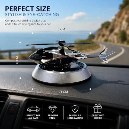 Image of Solar Helicopter for Car | Aroma Diffuser Air Freshener for Car | Rotating Solar Powered Helicopter for Car Dashboard | Interior Perfume Diffuser for Offices and Study Tables as a Showpiece