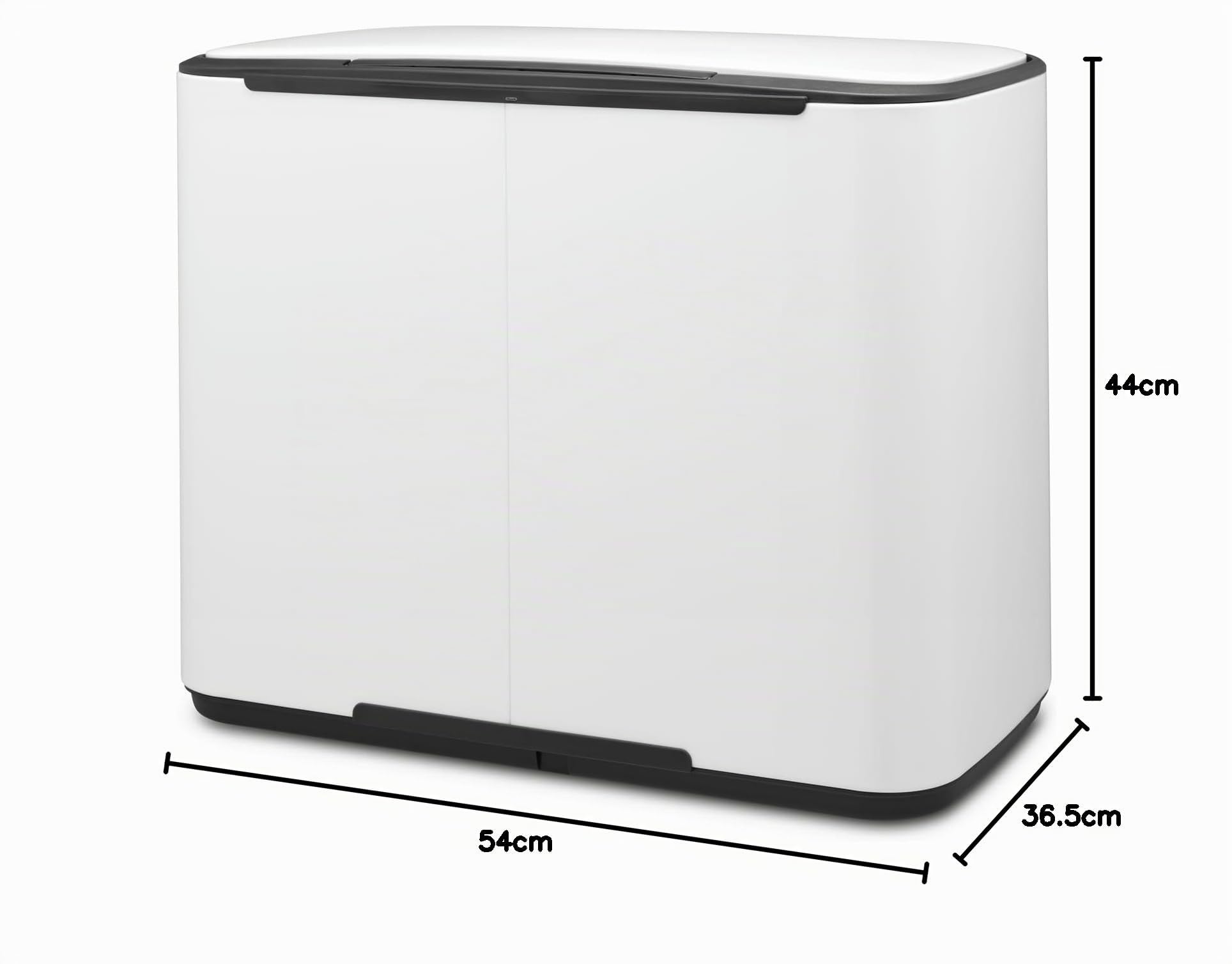 Brabantia Bo Treteimer 11 plus 23 L Abfalleimer, Metall, Weiß, 54 x 36.5 x 44 cm, 1 Einheiten