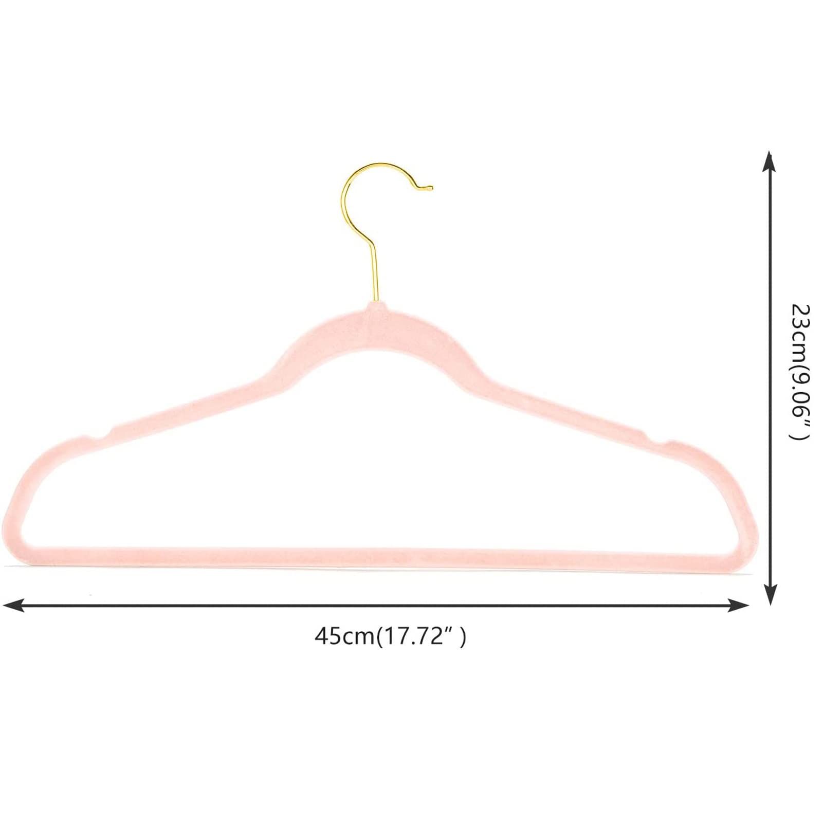 Rutschfeste Samt-Kleiderbügel mit 360-Grad-Drehgelenk, platzsparendes Design und Schnittkerben, für Mantel, Hose, Hemd, Camisole Beige