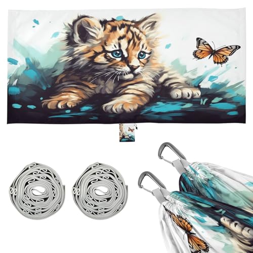 Haskirky Cute Cats Camping Hammock, Single Portable Hammocks with Tree Straps & Attached Carry Bag, 330Lbs Capacity Perfect for Outside Indoor Hiking Beach Backpack Travel