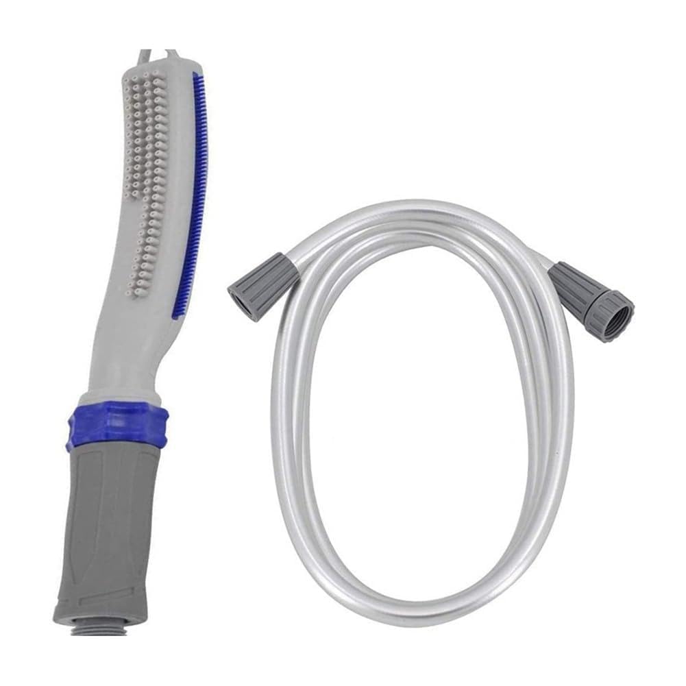 Cabezal Ducha para Perros, Accesorio Ducha para Mascotas, Rociador Baño para Mascotas, Rociador Lavado para Perros para Interiores y Exteriores, Incluye Manguera Flexible 8 Pies