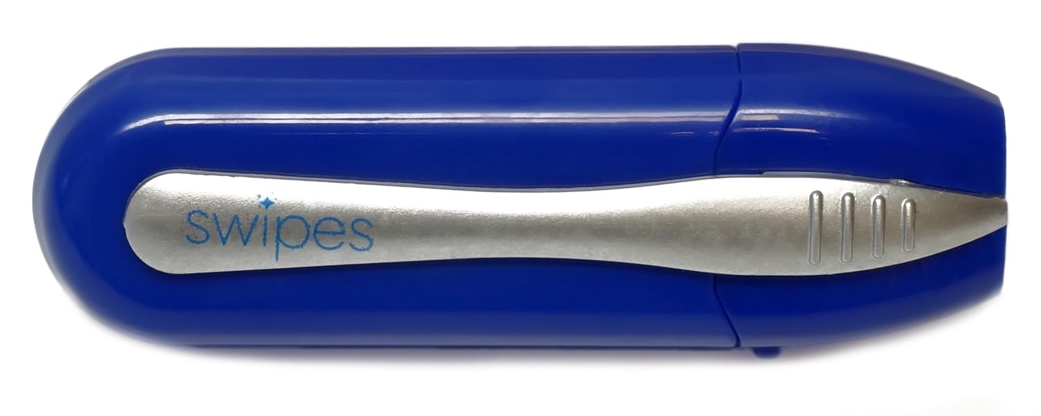 Calabria Swipes - Juego de 4 herramientas limpiadoras de anteojos, color azul, negro, dorado, morado