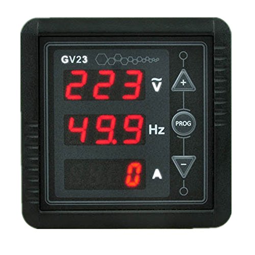 YOKDEN LED Digital Display 3 in 1 Electric Power Meter Panel Monitor Ammeter Voltmeter 85-265V AC Power Energy Meter Generator Panel Meter GV23 Voltage Frequency Current Multi-function Meter