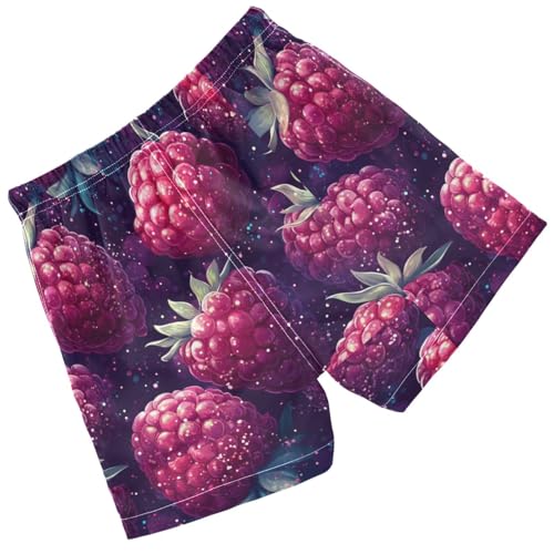 Pigsaly Boys Swim Trunks Spring Summer Raspberry Fruit Red Berry Boys Board Shorts Swimsuit Swimwear Summer Bathing Suit 4T2