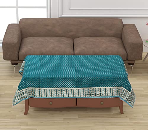 Image of SAWNA Homes 5 Seater Sofa Set with Center Table Cover for Living Comfort - 3 and 2 Seater Arm Cover Set for Home Sofa Couch - 16 Pcs Chenille Slip Cover for Furniture Protector, Sky