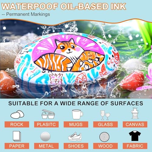 Image of Wafeeq Acrylic Paint Markers Set of 72 Colors | 0.7mm Fine Tip Waterproof Paint Pens | Quick Dry Acrylic Markers for Rock Painting, Glass, Wood, Canvas, Ceramic, Fabric & DIY Art Crafts