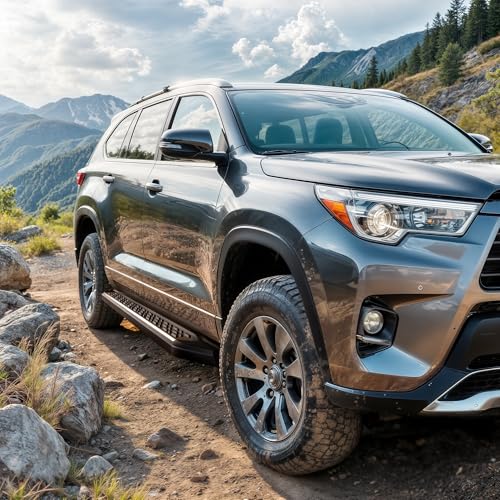 Estribos 4 pulg para Toyota Highlander 2014-2019, aluminio y plástico, 2 piezas miniatura 5