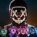 HONGXUNJIE Halloween LED Purga Mascara Carnaval Terror MáScaras,MáScara Disfraz Luminosa,para Carnival Navidad Halloween Cosplay Grimace Festival Fiesta Show Mascarada (Red)
