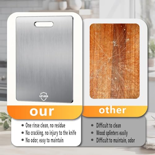 Image of Titanium Cutting Board, 3 PCS Titanium Cutting Boards for Kitchen, Non Toxic, Double-Sided Food Grade Chopping Board for Outdoor Camping(15.6 inch x 11 inch, 13 inch x 9.3 inch, 11.8 inch x 7.8 inch)