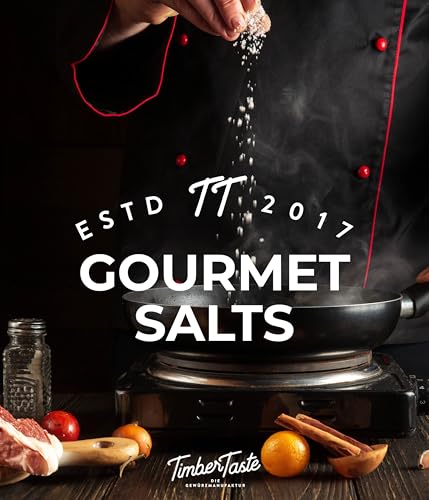 Image of TIMBER TASTE Premium Salt Sampler Set - 5 Gourmet Finishing Salts Smoky Gold Kala Namak Indian Pharao Pyramidensalz Namib Pearl | Sea Salt Mens Gifts Foodie Cooking Kit - Birthday Gift for Him