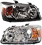 Evan-Fischer Headlight Set Compatible with 2007 Toyota Highlander Left Driver and Right Passenger Side Halogen