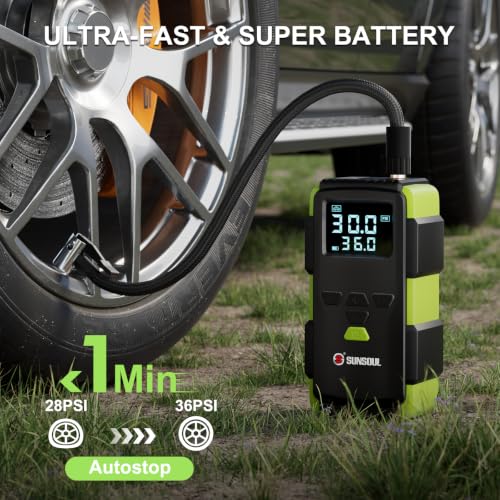 SUNSOUL Portable Tire Inflator with Repair Kit