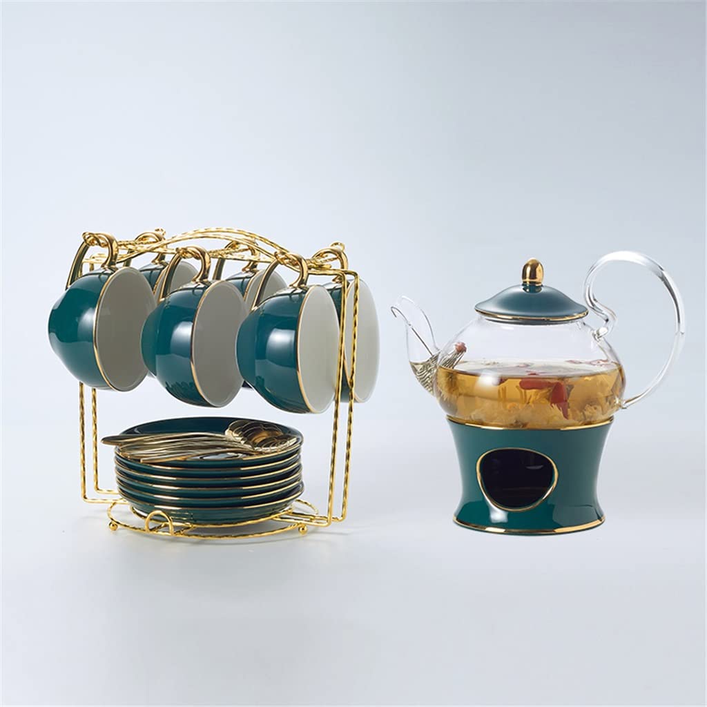 Wykwintny kubek nordycki ceramiczny zestaw do herbaty porcelanowy zapachowy dzbanek do herbaty z sitkiem do kandlera kwiatowy zestaw czajniczek kubek do kawy herbata/zielony/jak pokazano