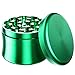 iRainy Amoladora de hierbas 4 piezas de aluminio grande 2.4 pulgadas molinillo de especias con receptor (verde)
