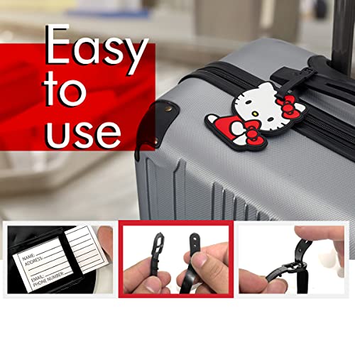 Hello Kitty Luggage Tag for Suitcases 4-Pack Official License, Cute Luggage Tags, Sanrio Travel Gifts4