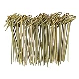 100 Pcs Cocktail Picks 4.7 Inch Bamboo Skewers for Appetizers, Natural Bamboo Knot Skewers for Party Drinks Food Fruit Charcuterie Boards Accessories