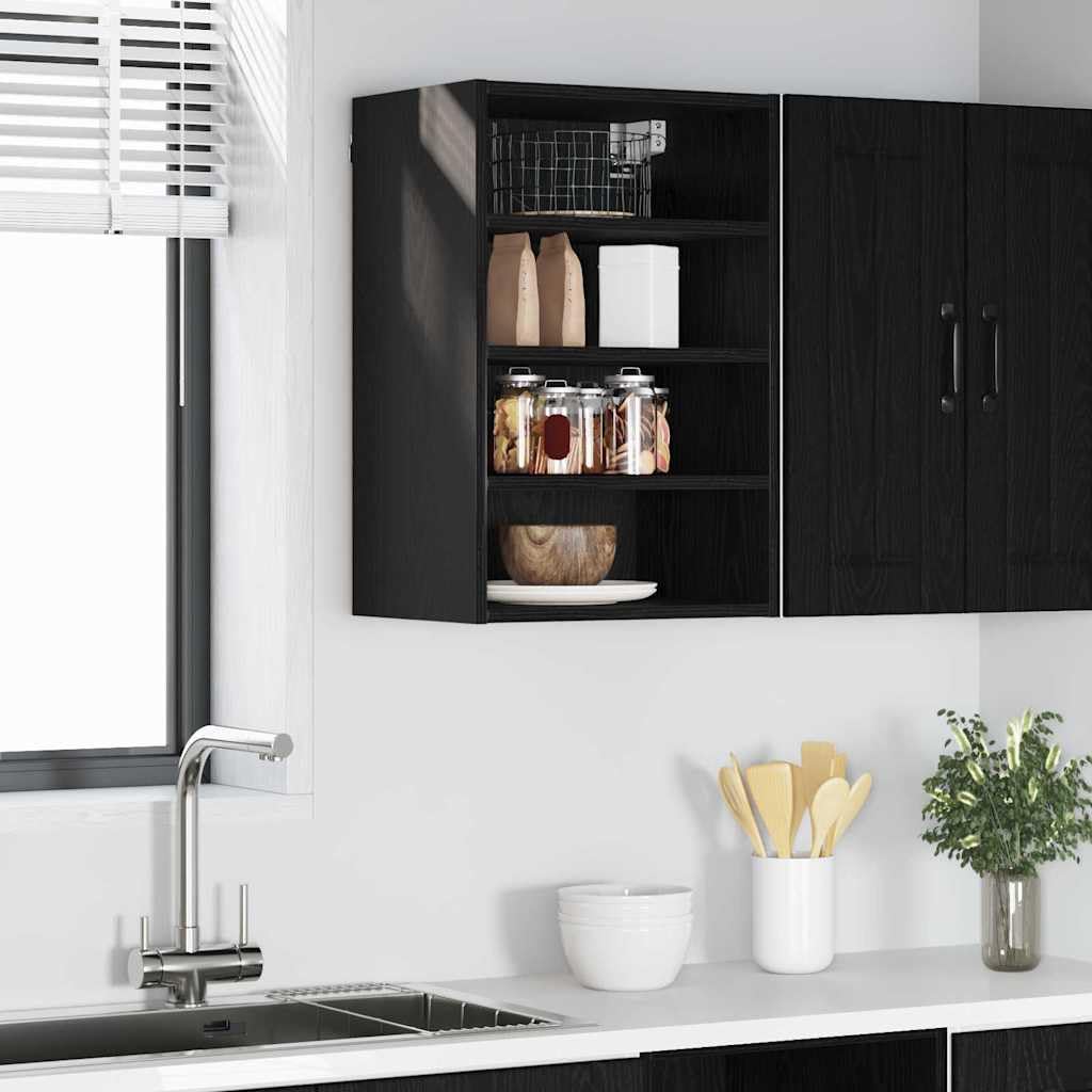 Lumanois Armoire Suspendue avec étagère Chêne Noir 40 x 29,5 x 60 cm Meubles de Cuisine Noir,876648