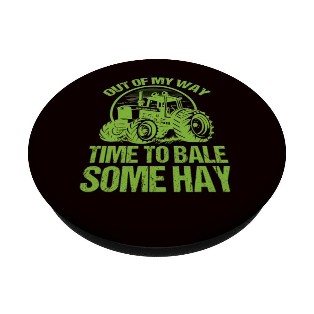 Farming - Out Of My Way Time To Bale Some Hay PopSockets Swappable PopGrip, Black - Image 2