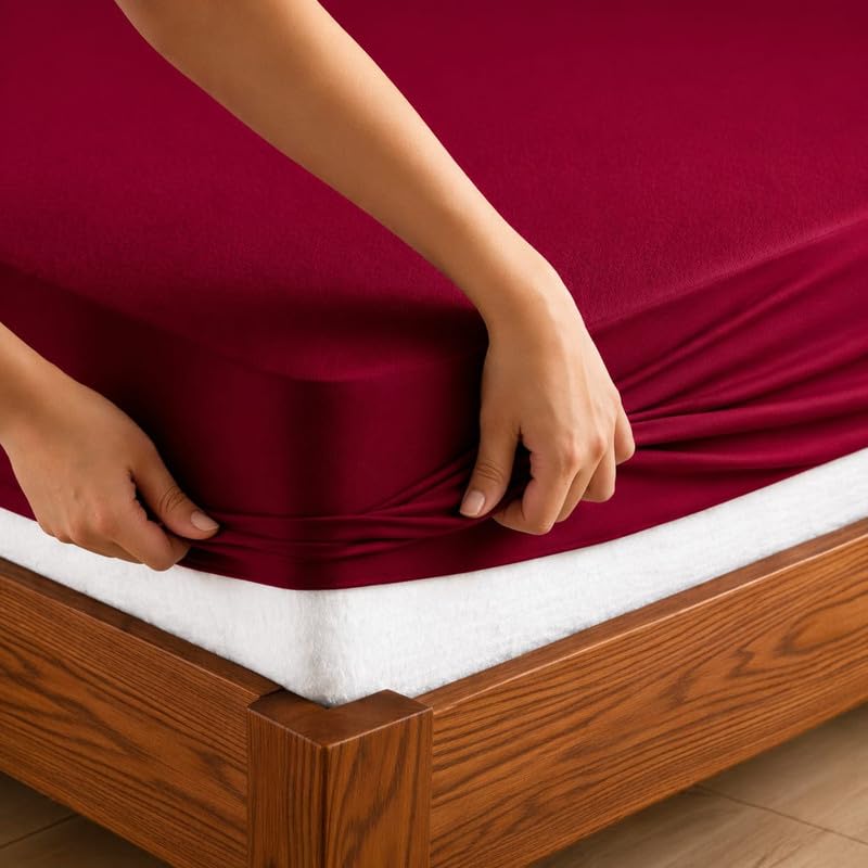 Waterproof Fitted Mattress Protector 72x78 Inch | 6x6.5 Feet King Size | Dustproof Gadda Cover & Breathable Bedsheet KB_S18-image-9