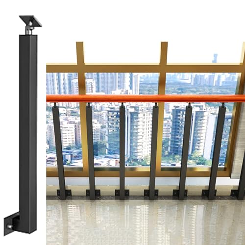 Poste de valla negro duradero y ajustable para piscinas y terrazas elegantes 2