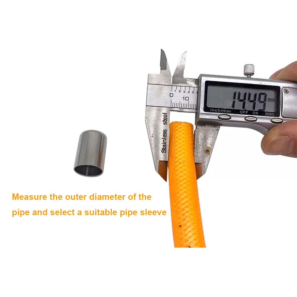 Conectores de tuberías, accesorios de plomería, paquete de 50 piezas, conector de escape de tubería de acero inoxidable de 11,5 mm a 20 mm, herramientas de engarce de mangueras de alta presión(15mm)