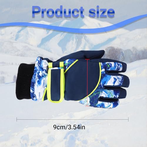 Image of Colorful Winter Gloves for Kids Windproof Boys & Girls Snow Ski Gloves Warm Mittens for Children Outdoor