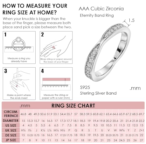 Michooyel Sterling Silver Eternity Band Ring for Women Cross AAA+ Cubic Zirconia Wedding Band X Ring for Women3