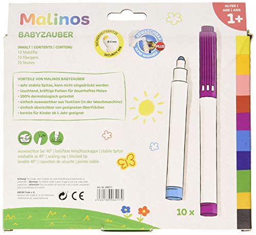 Malinos 300011 - Fasermaler - Babyzauber ab 1 Jahr, 10 Stück (1er Pack) – Bild 3
