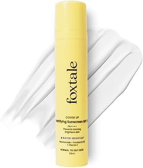 Foxtale Niacinamide Matte Sunscreen SPF 70+ PA++++ | No White Cast | Non Greasy | Prevents Tanning | UVA/UVB Protection | Lightweight | Men & Women | For Normal to Oily Skin | 50 ml