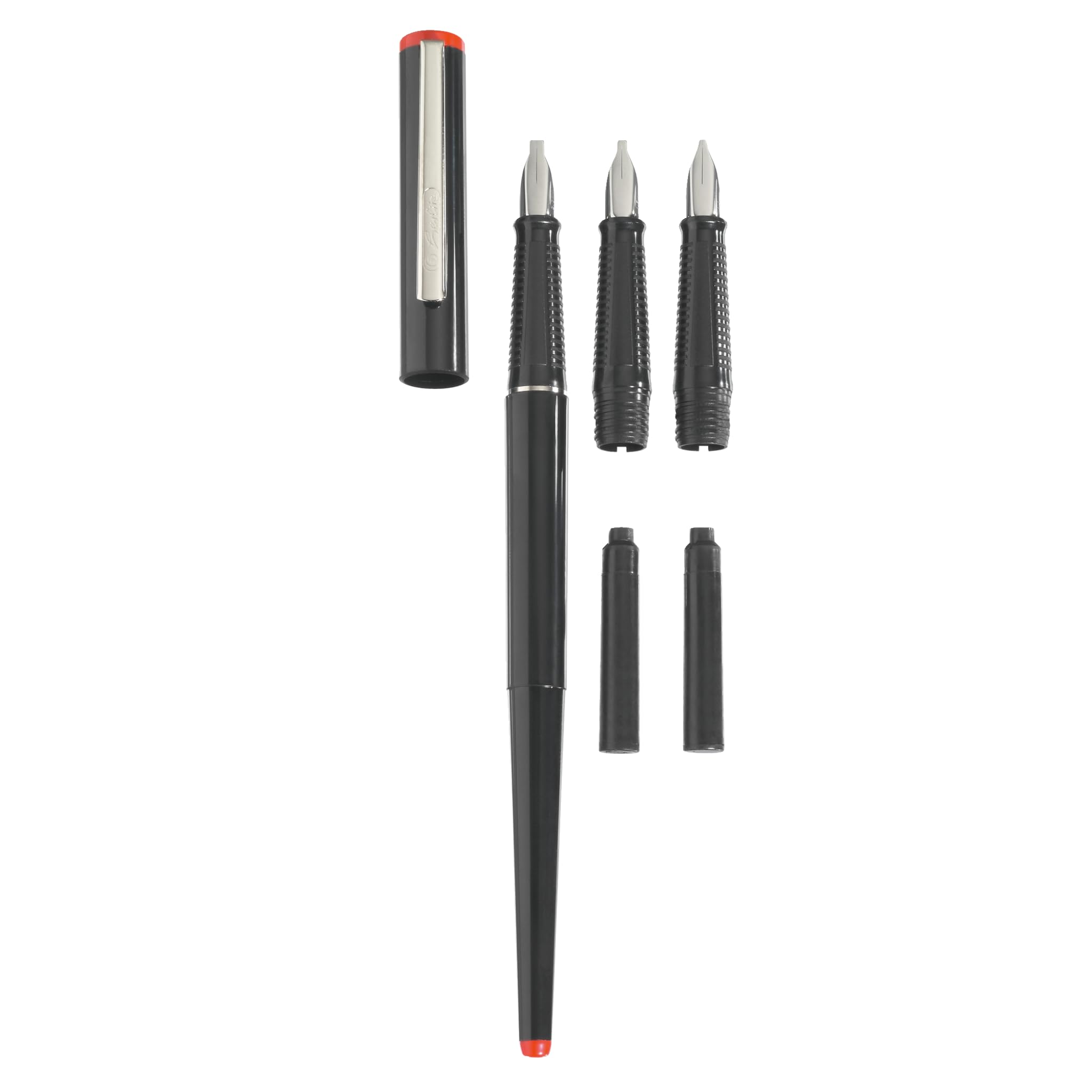 Herlitz Calligraphy Fountain Pen Set with Writing Sample (5 Pieces)