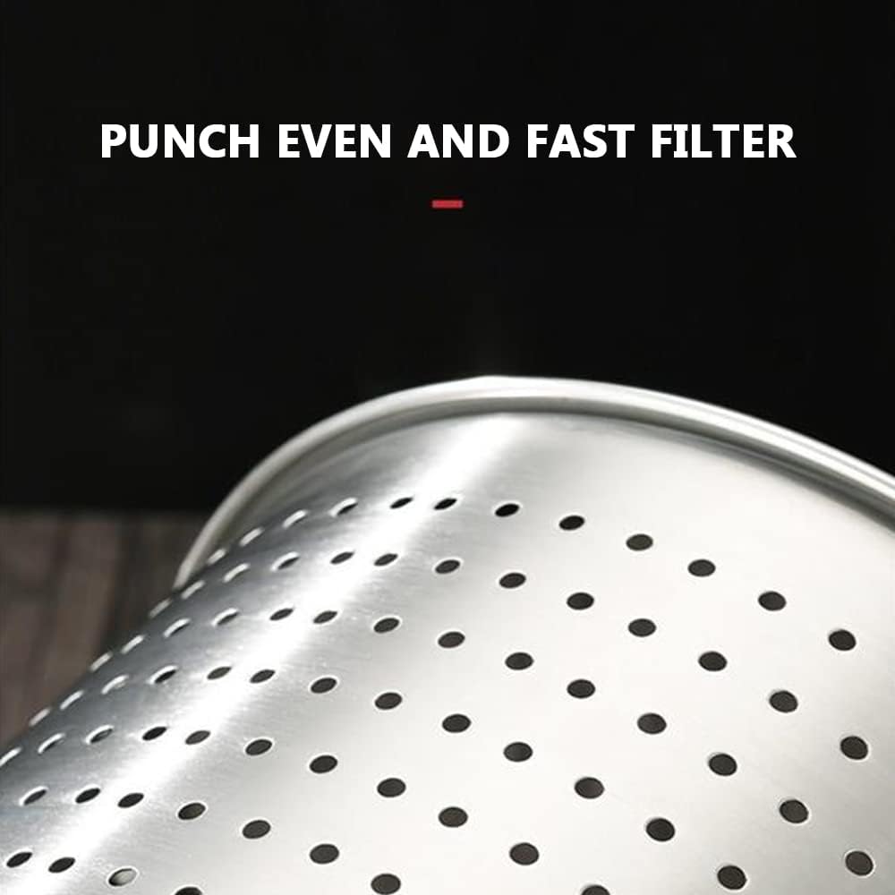 海鮮スープバケツろ過かご、商用多機能ステンレススープバケツ漏れバケツ、厚くふるい油専用バケツ,50cm