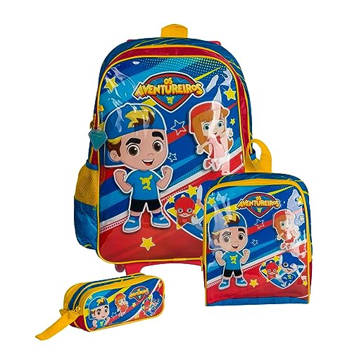 Kit Mochila de Rodinha Lancheira Termica e estojo
