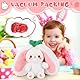 Edencomer Hasen Verstecken, Erdbeer-Hase Plüschtier mit Reißverschluss - Verwandelt Sich durch Umklappen in Kuschelhasen, Oster Geschenk für Kinder (10inch/ 25cm)